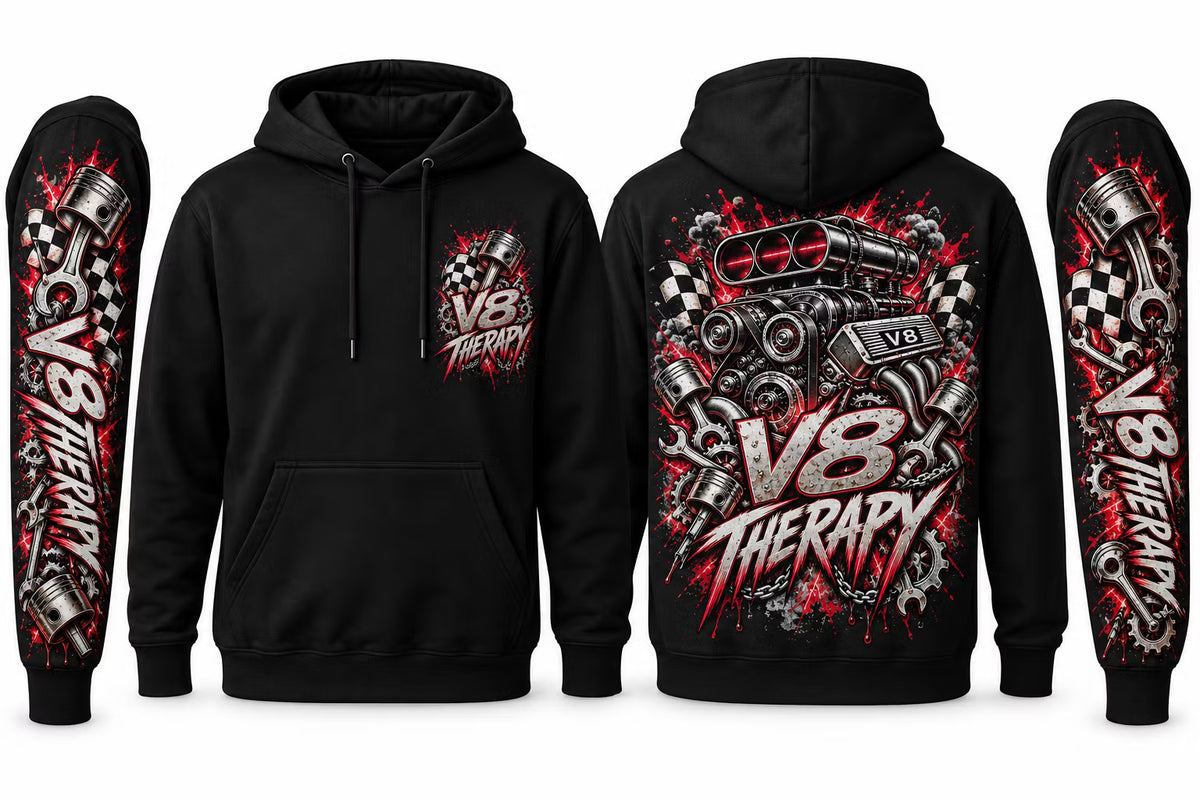 Garagegåvan – V8 Therapy Premium Hoodie