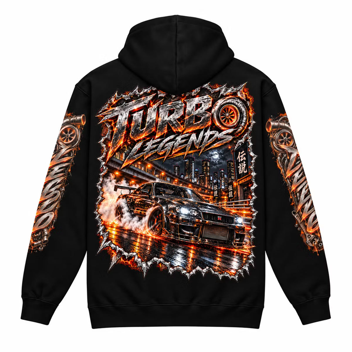 Turbo Legends Zip Hoodie – Street Racing Edition
