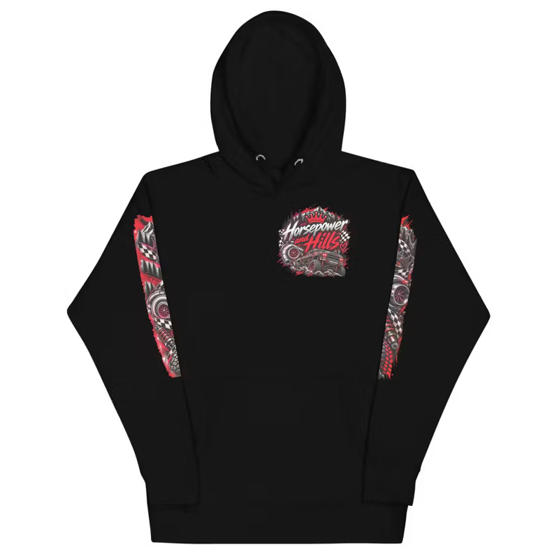 Horsepower and Hills – Premium Hoodie