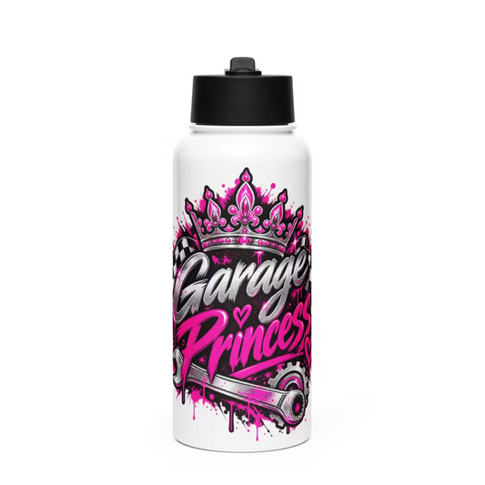 Garage Princess – Rostfri stålflaska – Vit – 0,95 L
