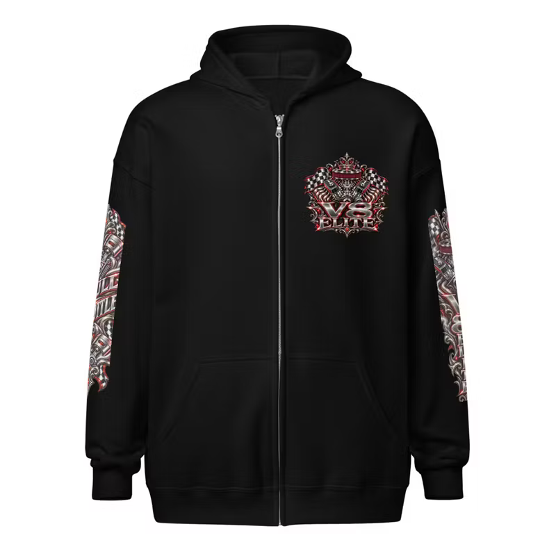 V8 Elite Zip Hoodie – Full Throttle Edition