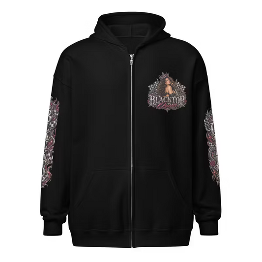 Blacktop Queen Zip Hoodie – Dark Luxury Edition