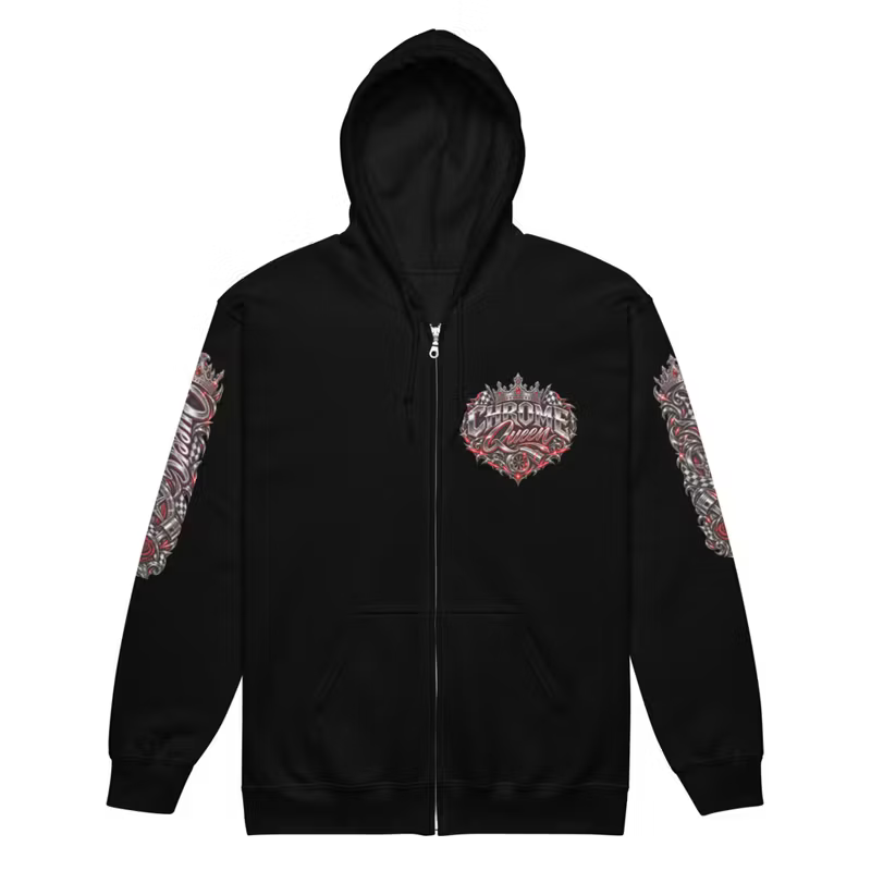 Chrome Queen Zip Hoodie – Premium Racing Edition