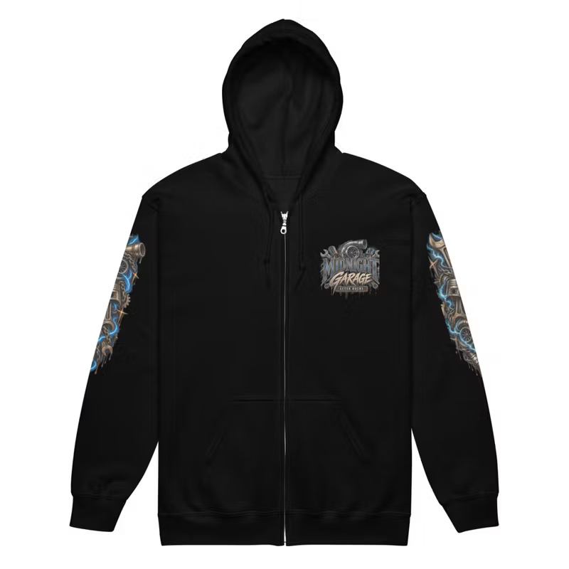 Midnight Garage Zip Hoodie – After Hours Edition