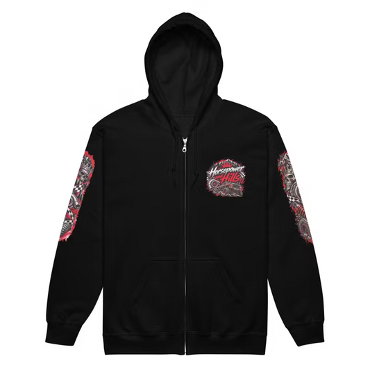 Horsepower & Hills – Garage zip Hoddie