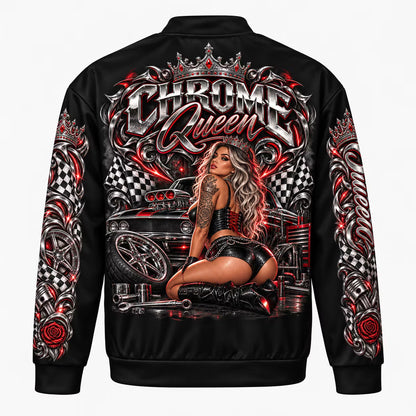Chrome Queen Bomber Jacket – Premium Racing Edition