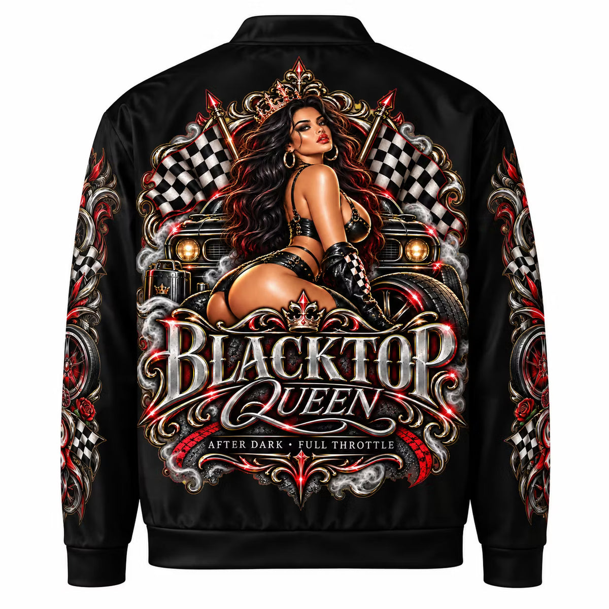 Blacktop Queen Bomber Jacket – Dark Luxury Edition