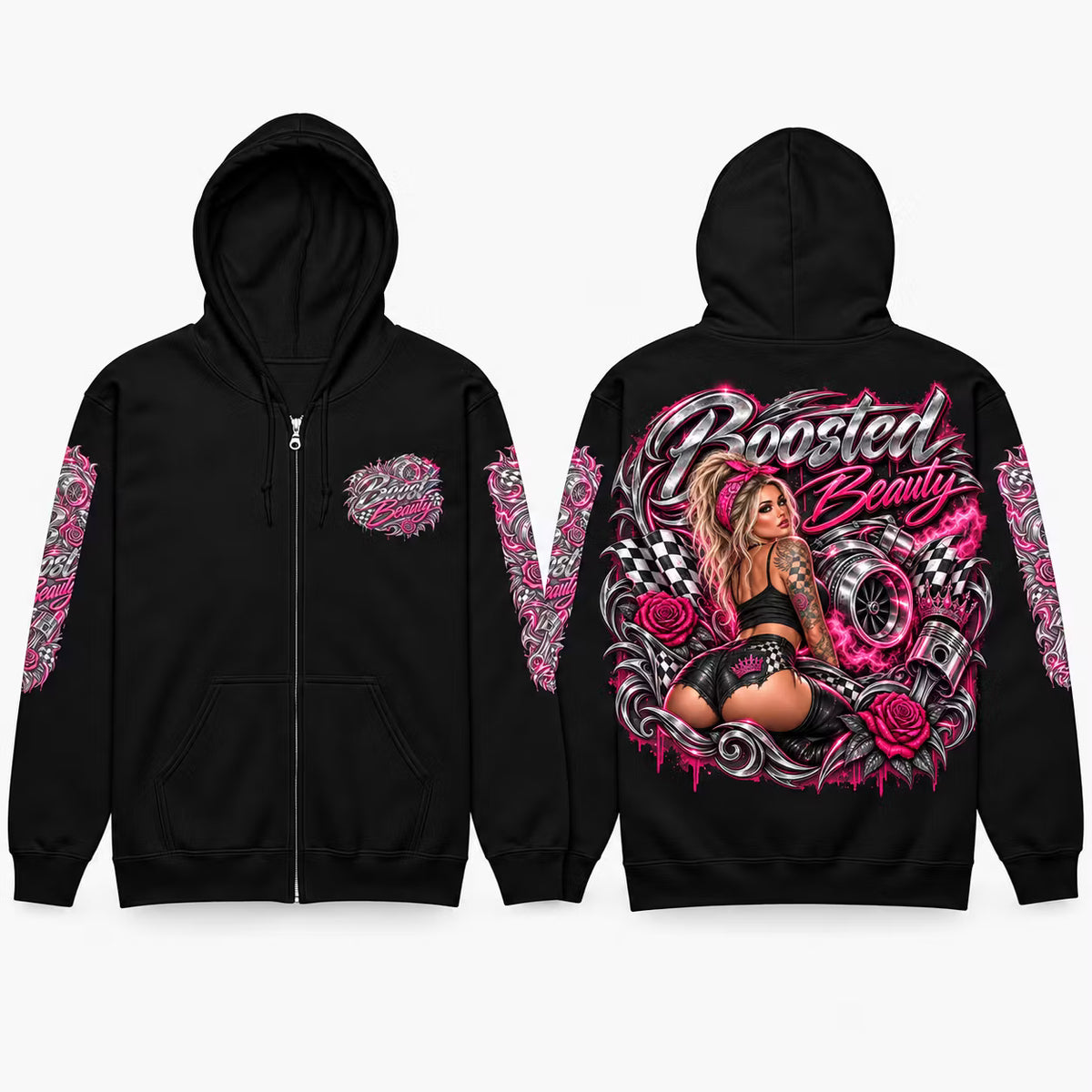 Boosted Beauty Zip Hoodie – Racing Edition