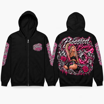 Boosted Beauty Zip Hoodie – Racing Edition