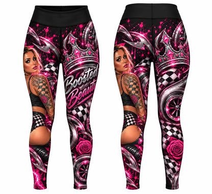 Boosted Beauty Racing Leggings – Premium Garage Edition