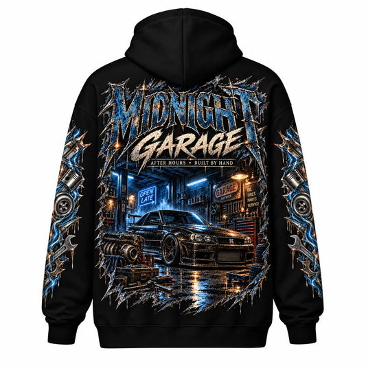 Midnight Garage Zip Hoodie – After Hours Edition
