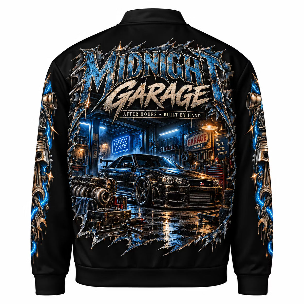 Midnight Garage Bomber Jacket – After Hours Edition