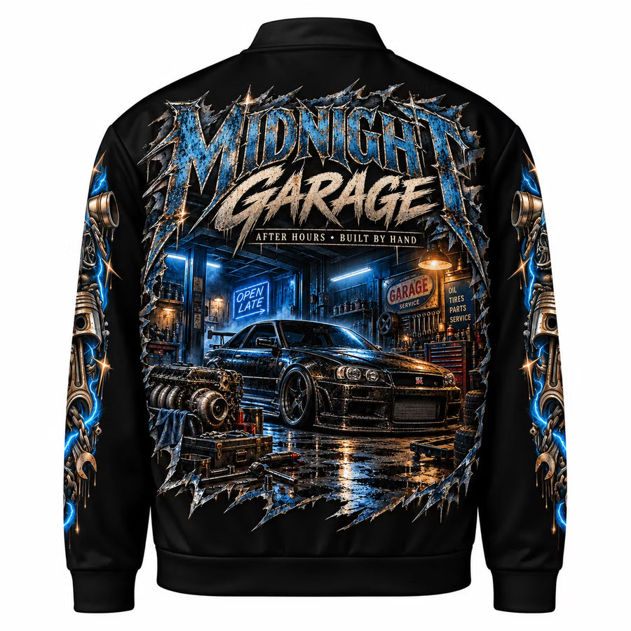 Midnight Garage Bomber Jacket – After Hours Edition