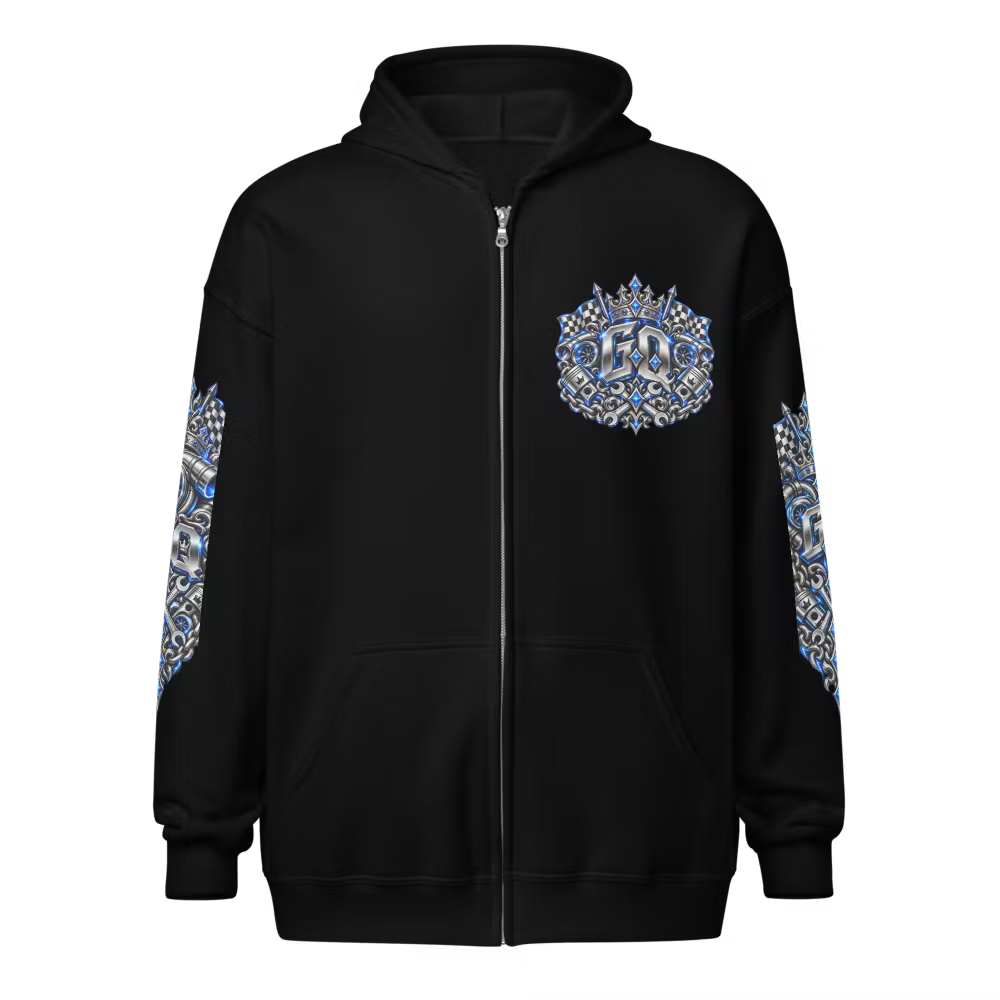 His Garage Queen Blue Edition – Premium Zip Hoodie