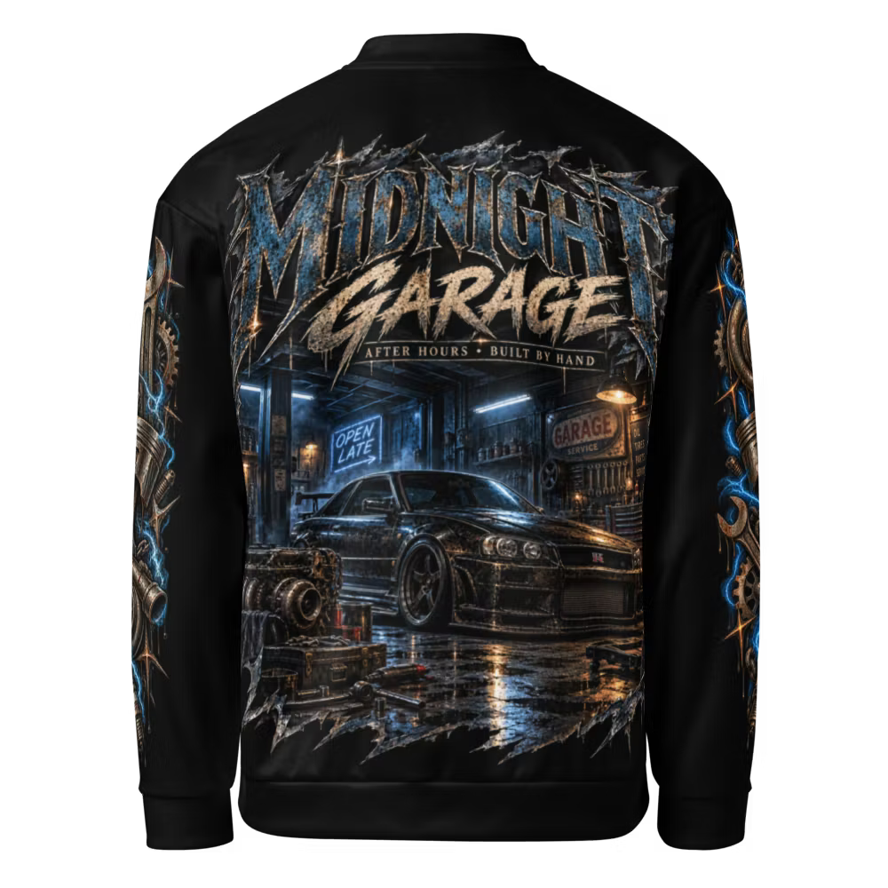 Midnight Garage Bomber Jacket – After Hours Edition