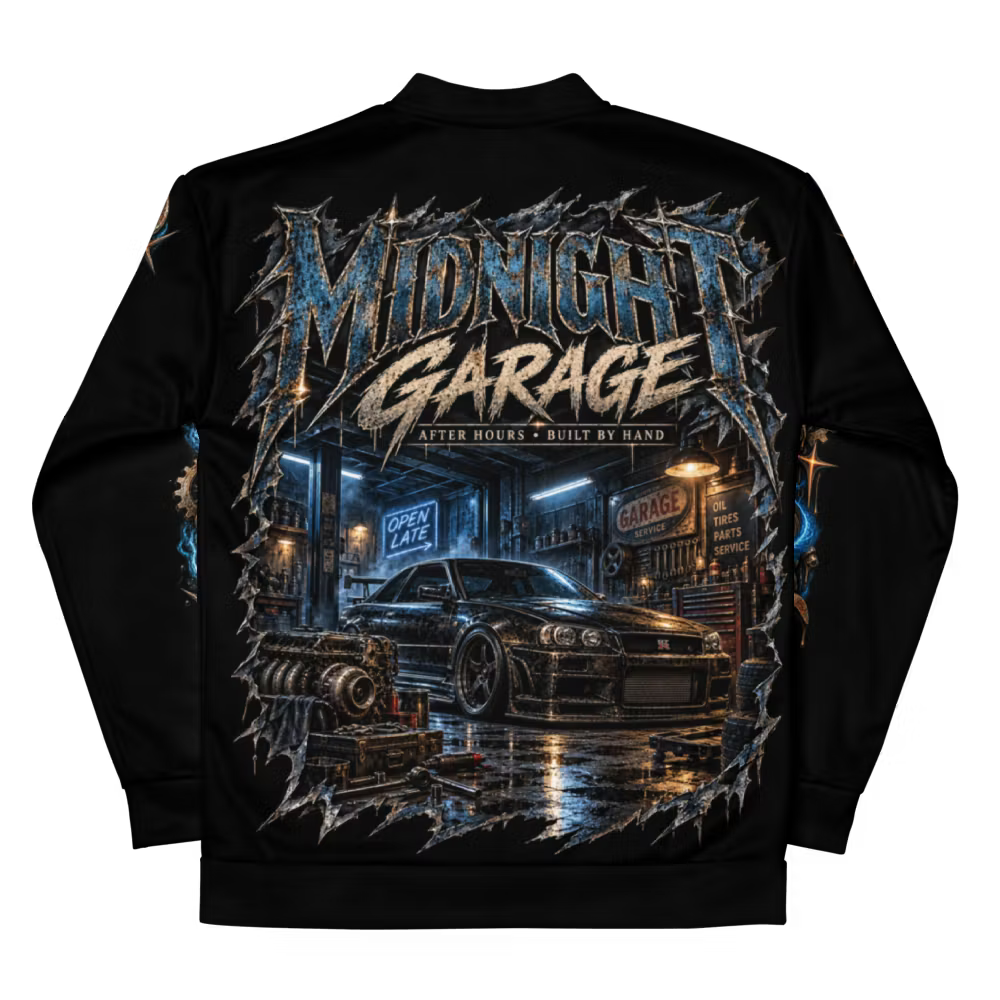 Midnight Garage Bomber Jacket – After Hours Edition