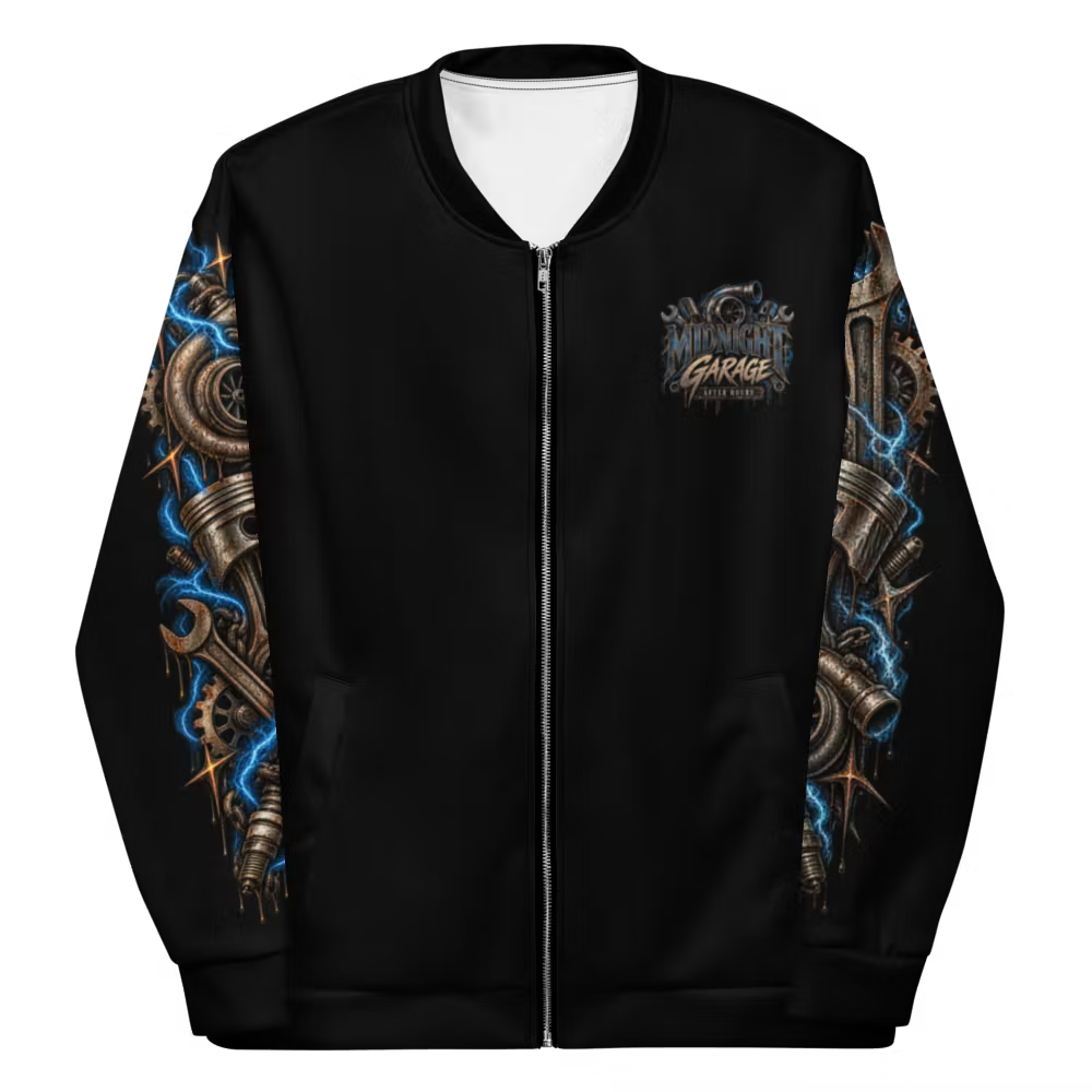 Midnight Garage Bomber Jacket – After Hours Edition