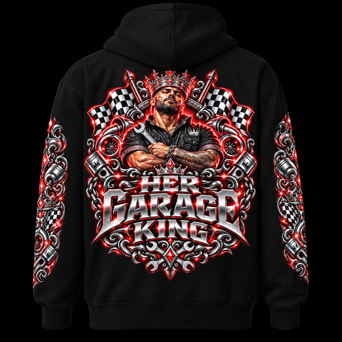Garage King Red Edition – Premium Zip Hoodie