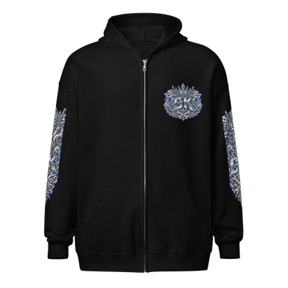 Her Garage King Blue Edition – Premium Zip Hoodie
