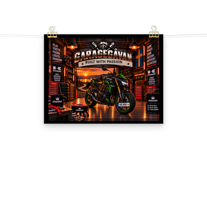 Green Fury Motorcykelposter | Garagegåvan