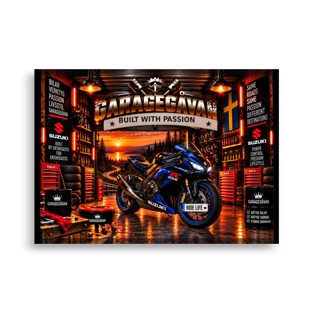 Midnight Rider Motorcykelposter | Garagegåvan